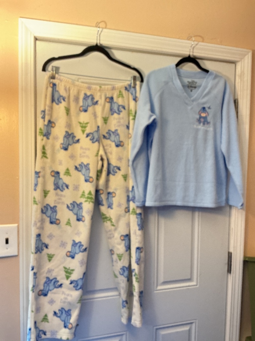 Like New Disney Eeyore Fleece Pajama set PJ’s 2 piece set Women’s M